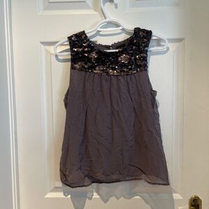 Gray sequin tank